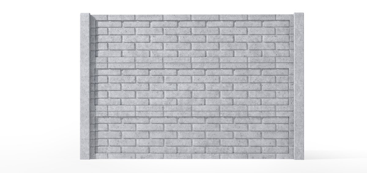 OGRODZENIA BETONOWE JEDNOSTRONNE WZÓR CEGŁA